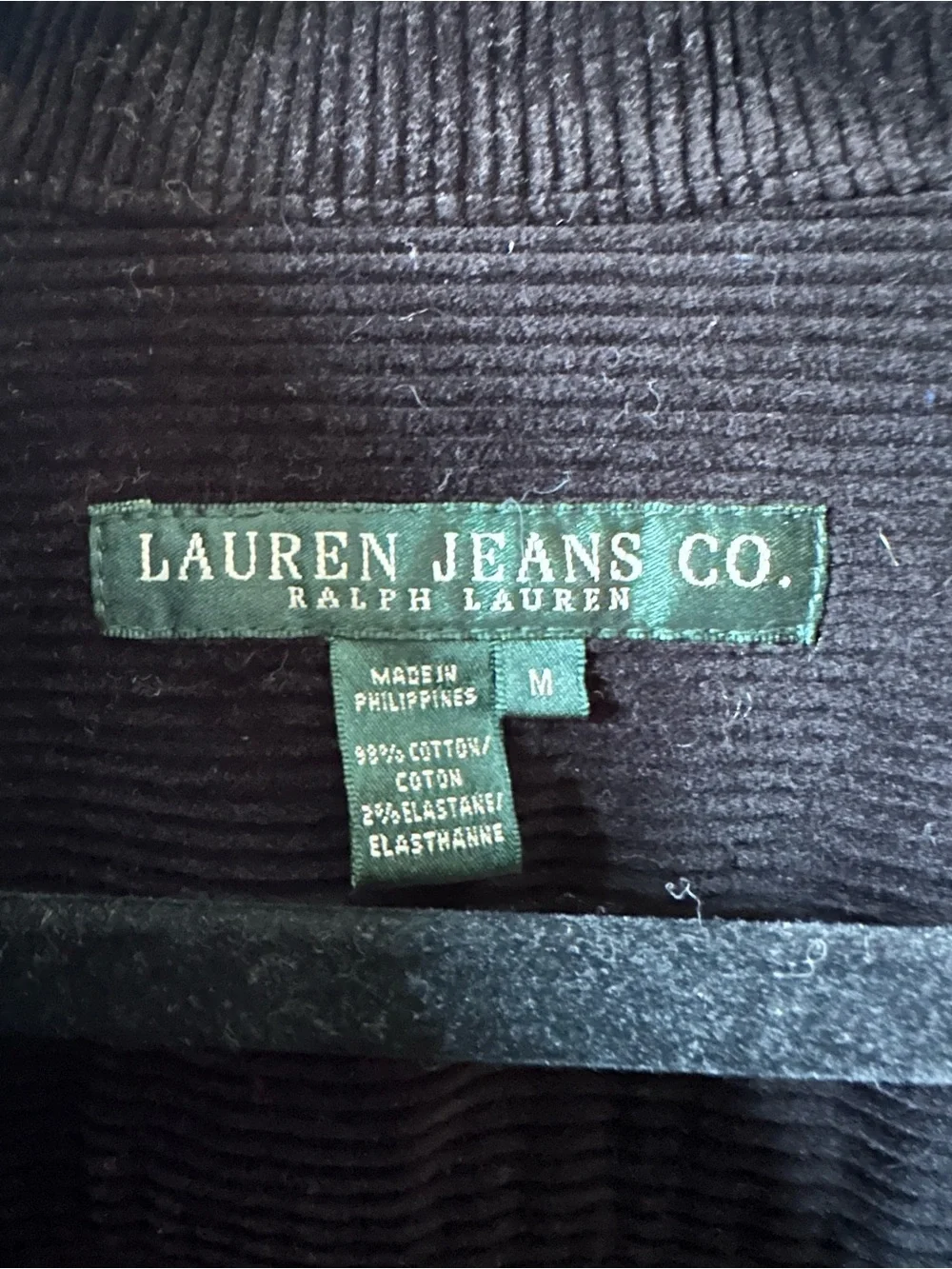 Lauren Ralph Lauren Black Corduroy Jacket